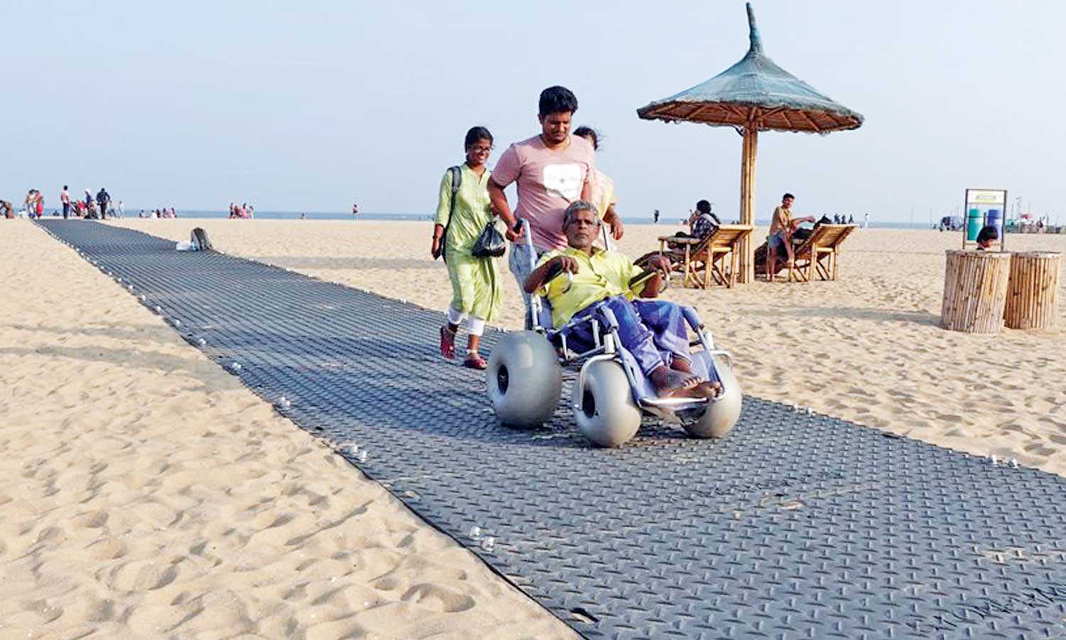 ♿🌊 352-Metre Accessible Mat Laid at Marina Beach for Elderly & PwDs 👣